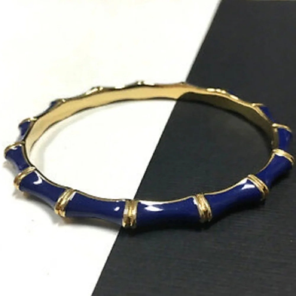 Stella & Dot | Dainty Gold Bangle Bracelet COBALT BLUE+Gold Julep Bangle